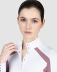 Aveen Long Sleeve Show Shirt (White/Mauve)