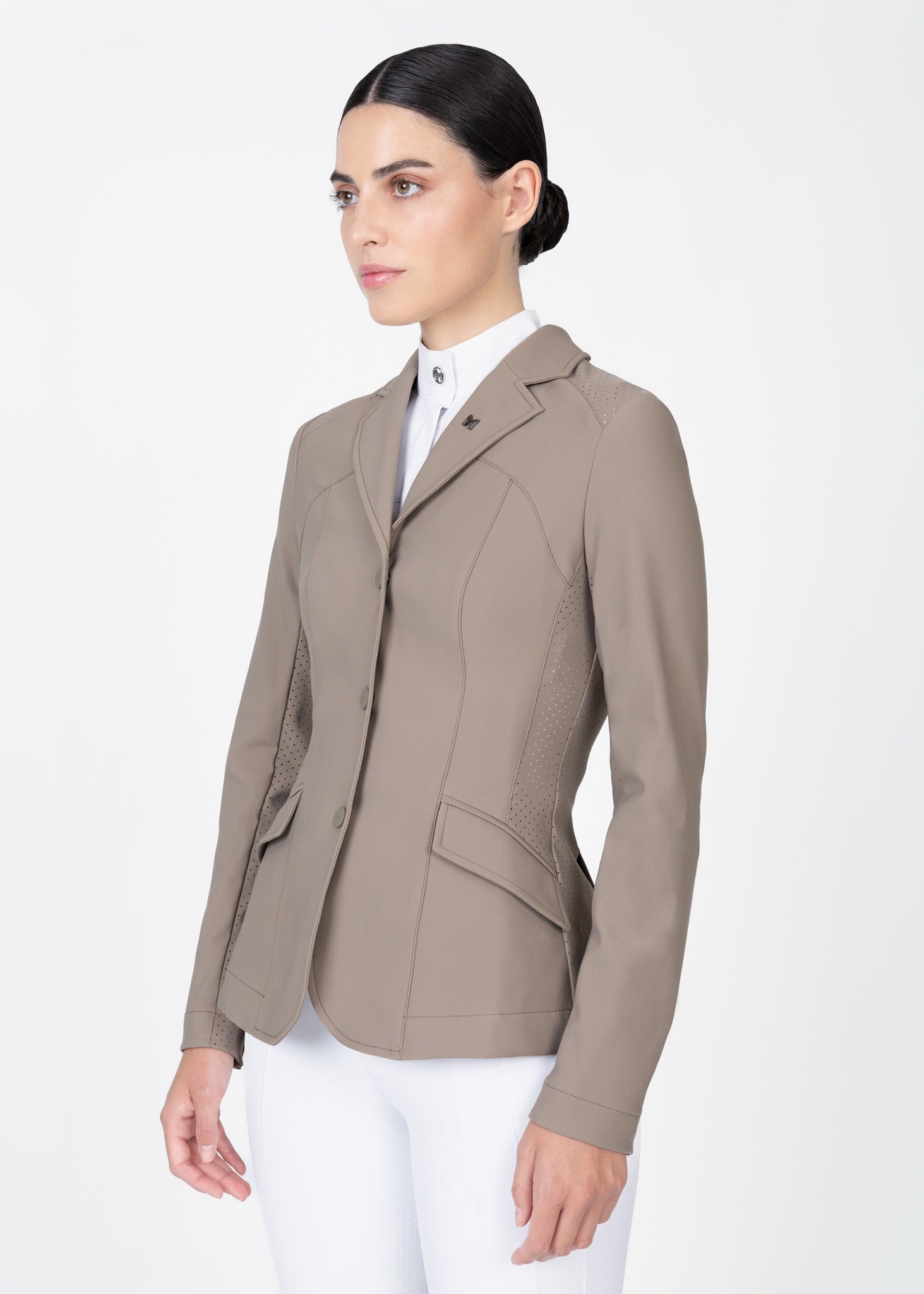 aura mini dress in mocha metallic Aura Show Jacket (Taupe) – Maximilian Equestrian