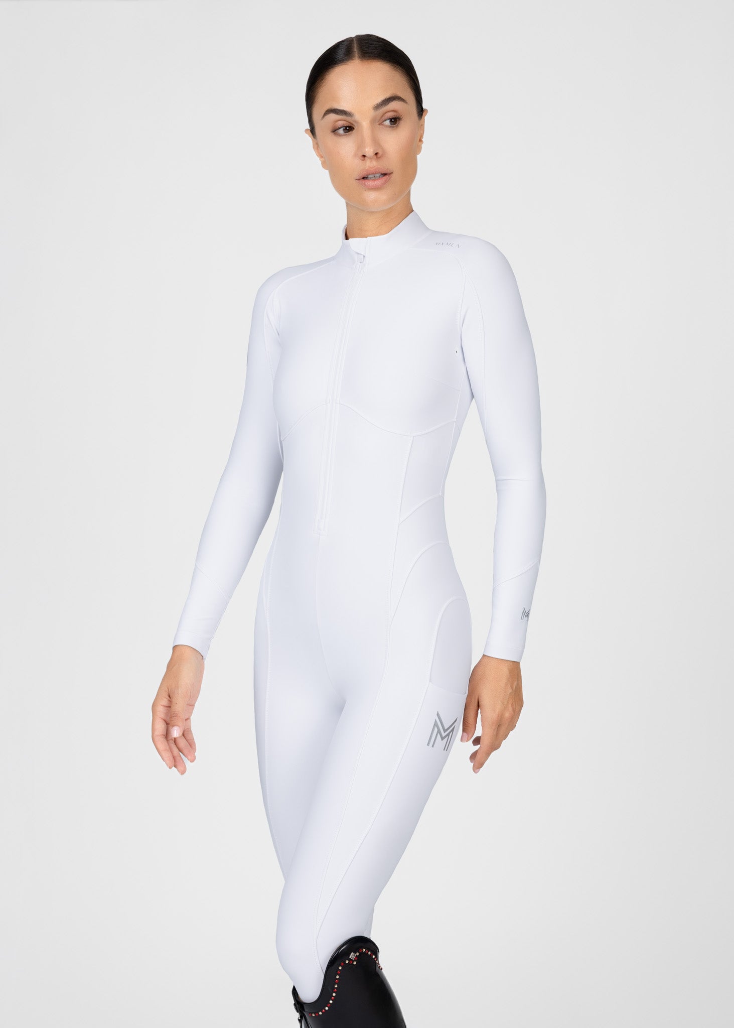 Femme Riding Jumpsuit (White) – Maximilian Equestrian