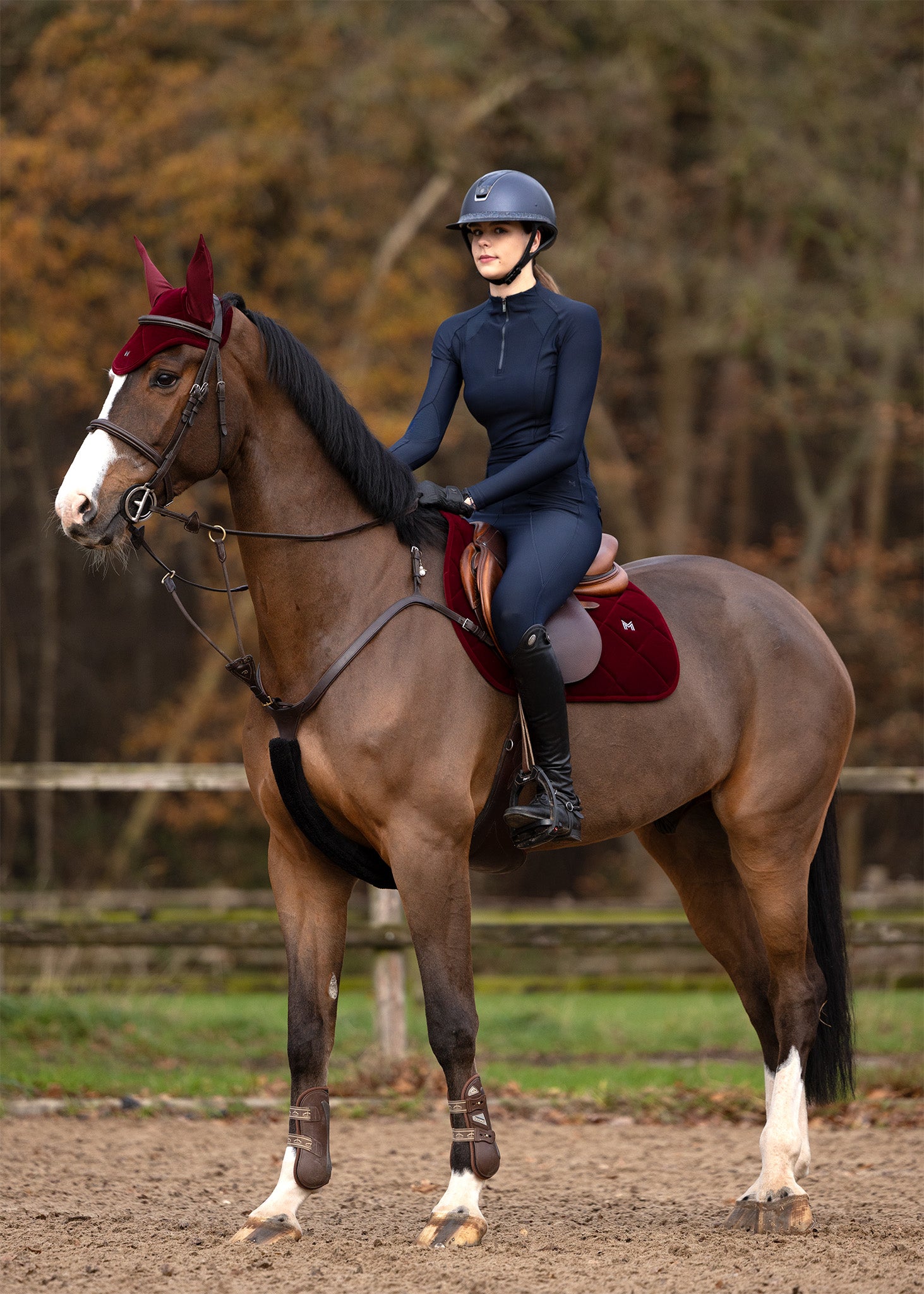 Velvet Jumping Saddle Pad (Ruby)