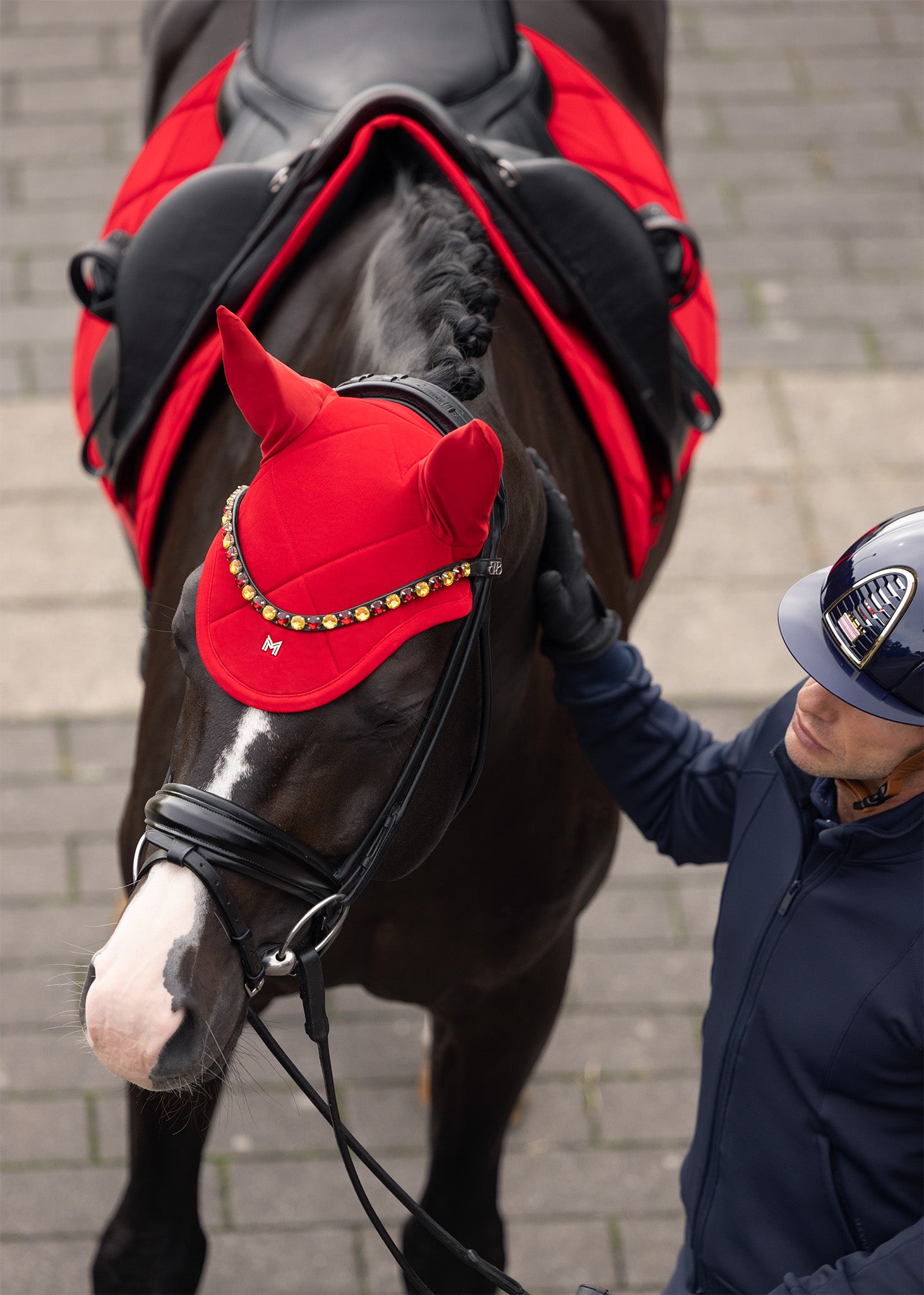 Velvet Ear Bonnet (Crimson)