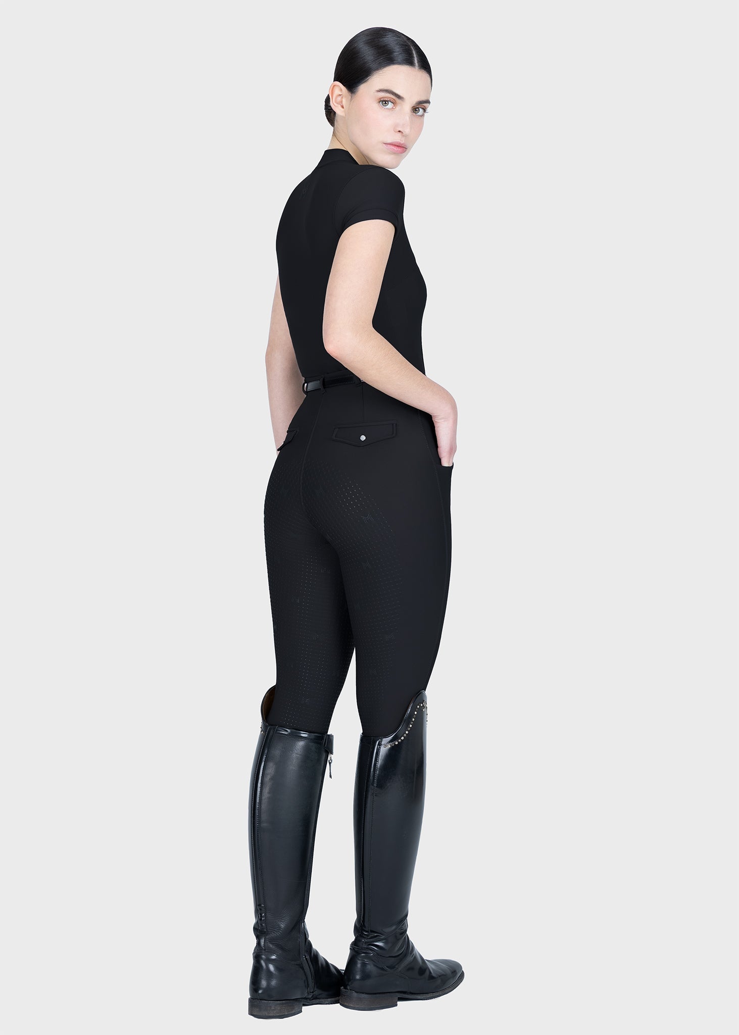 Halo Riding Leggings + Belt (Black)