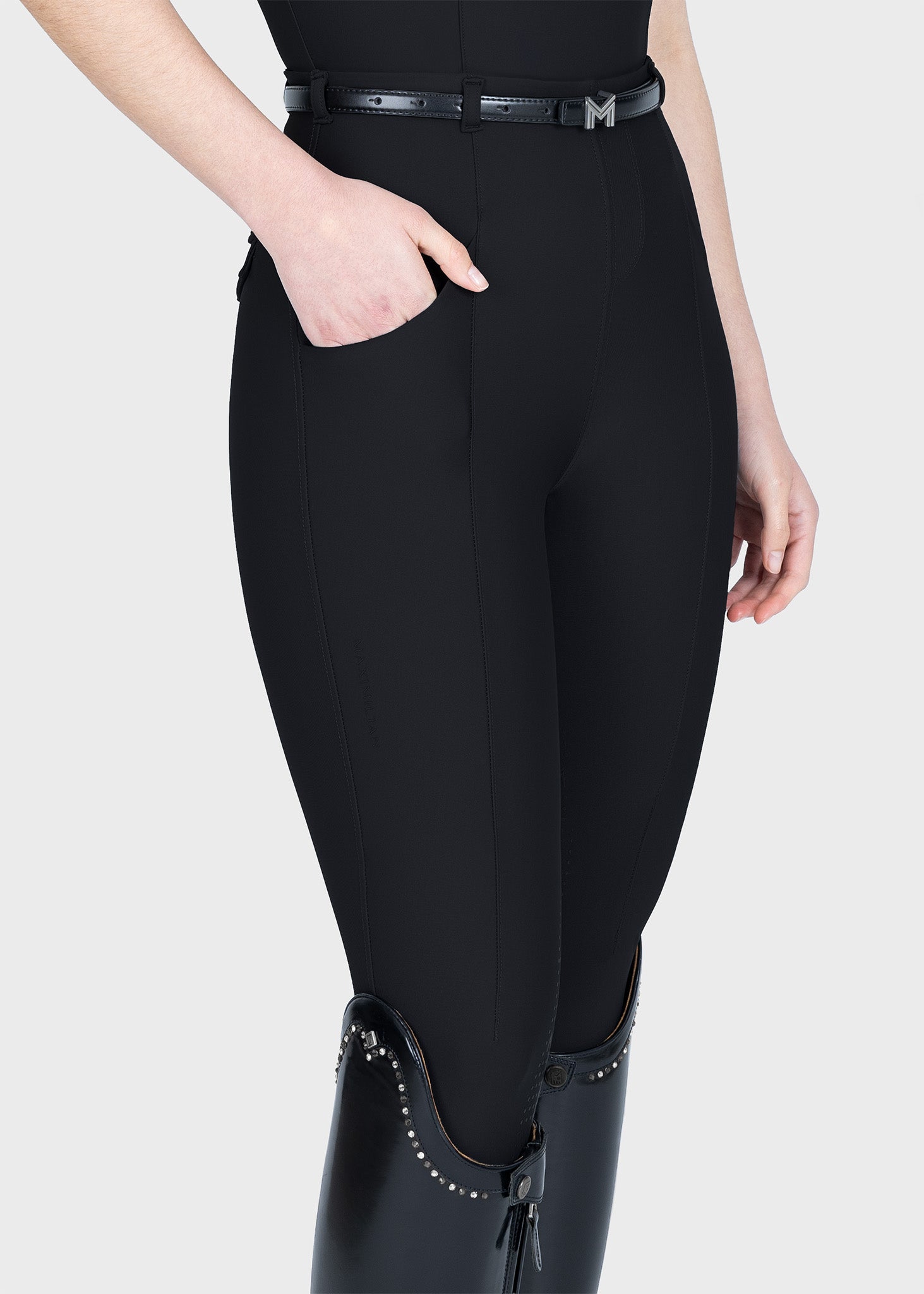 Velya Riding Leggings + Belt (Black)