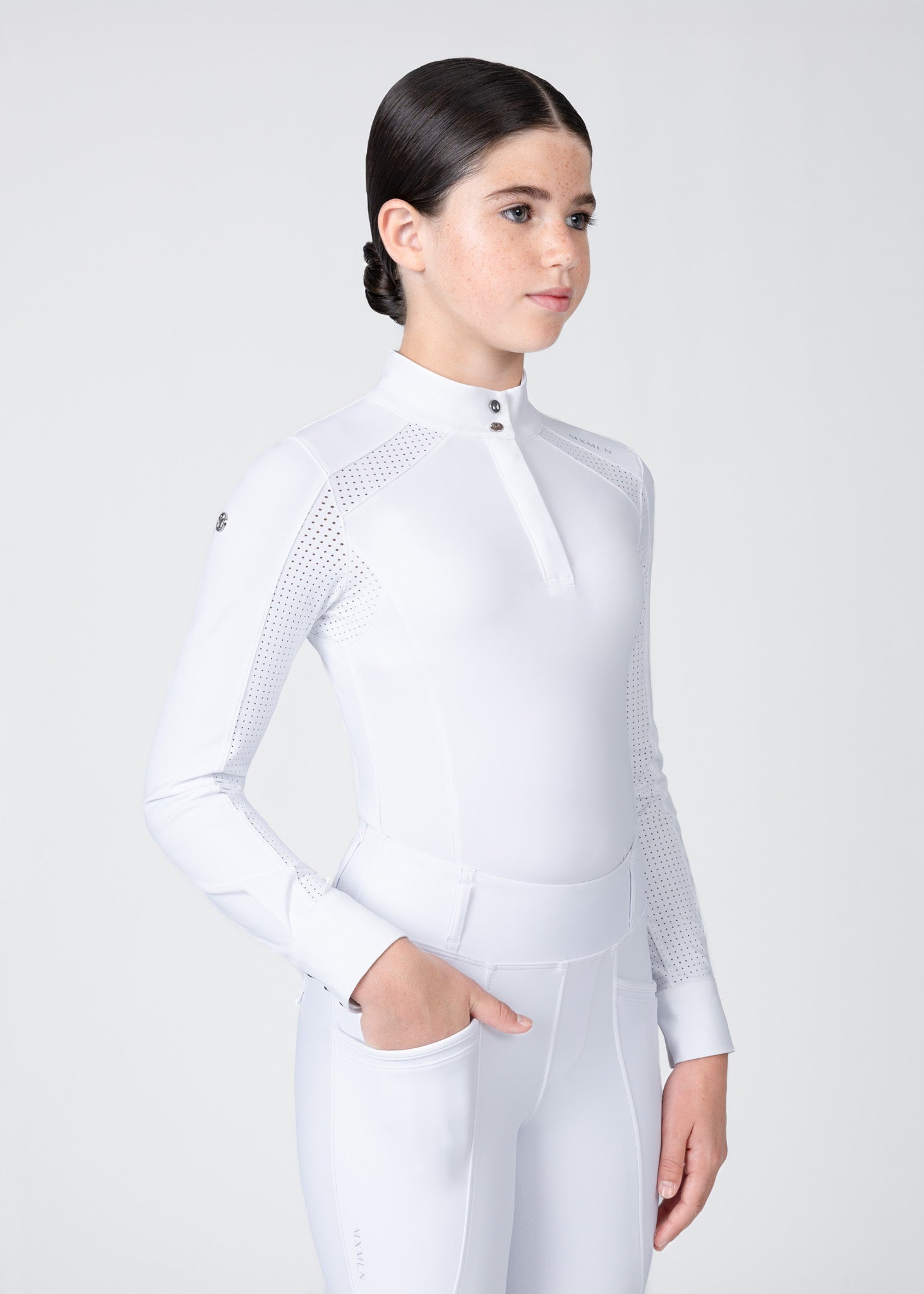 YR Aveen Long Sleeve Show Shirt (White)