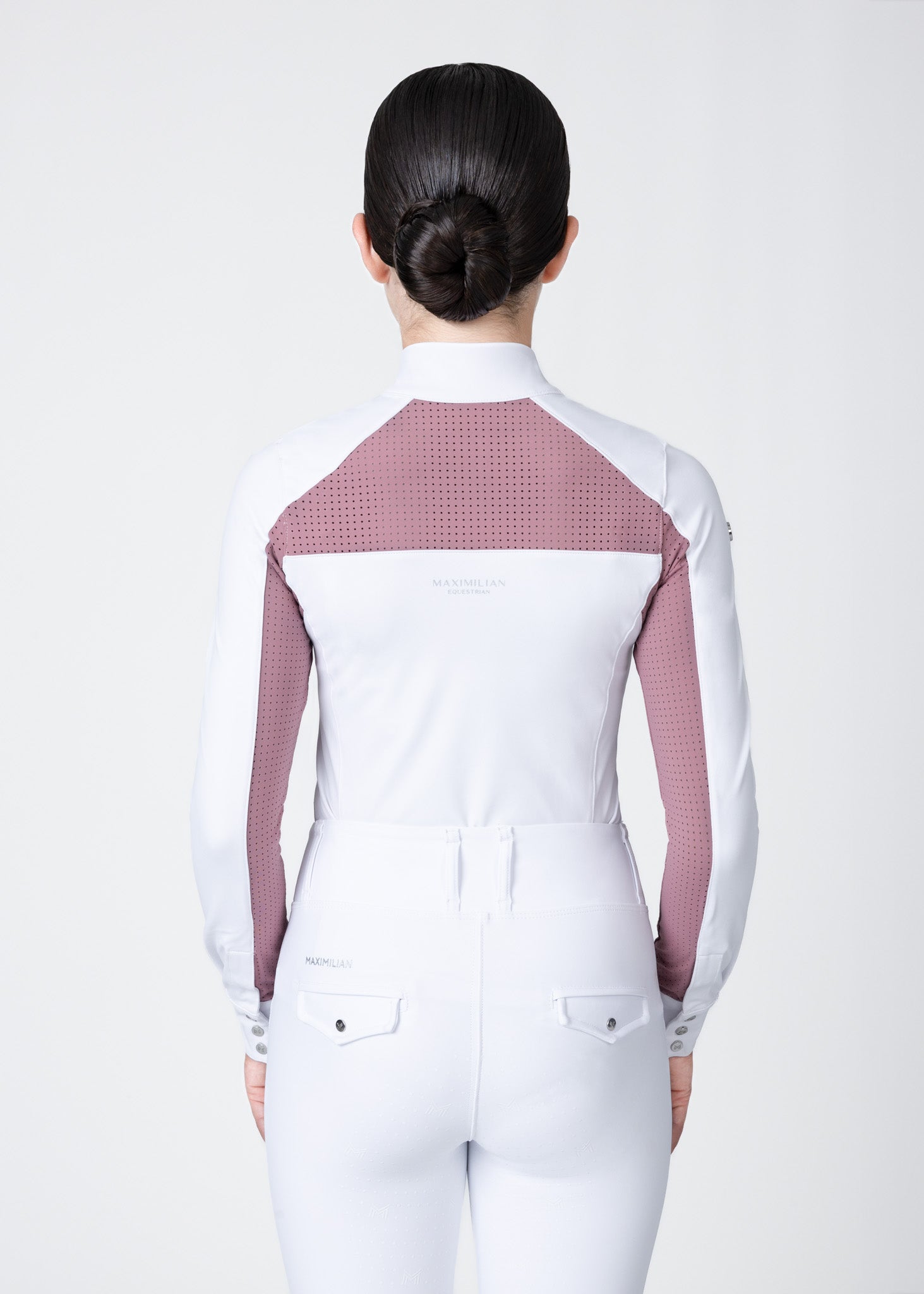 YR Aveen Long Sleeve Show Shirt (White/Mauve)