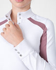 YR Aveen Long Sleeve Show Shirt (White/Mauve)