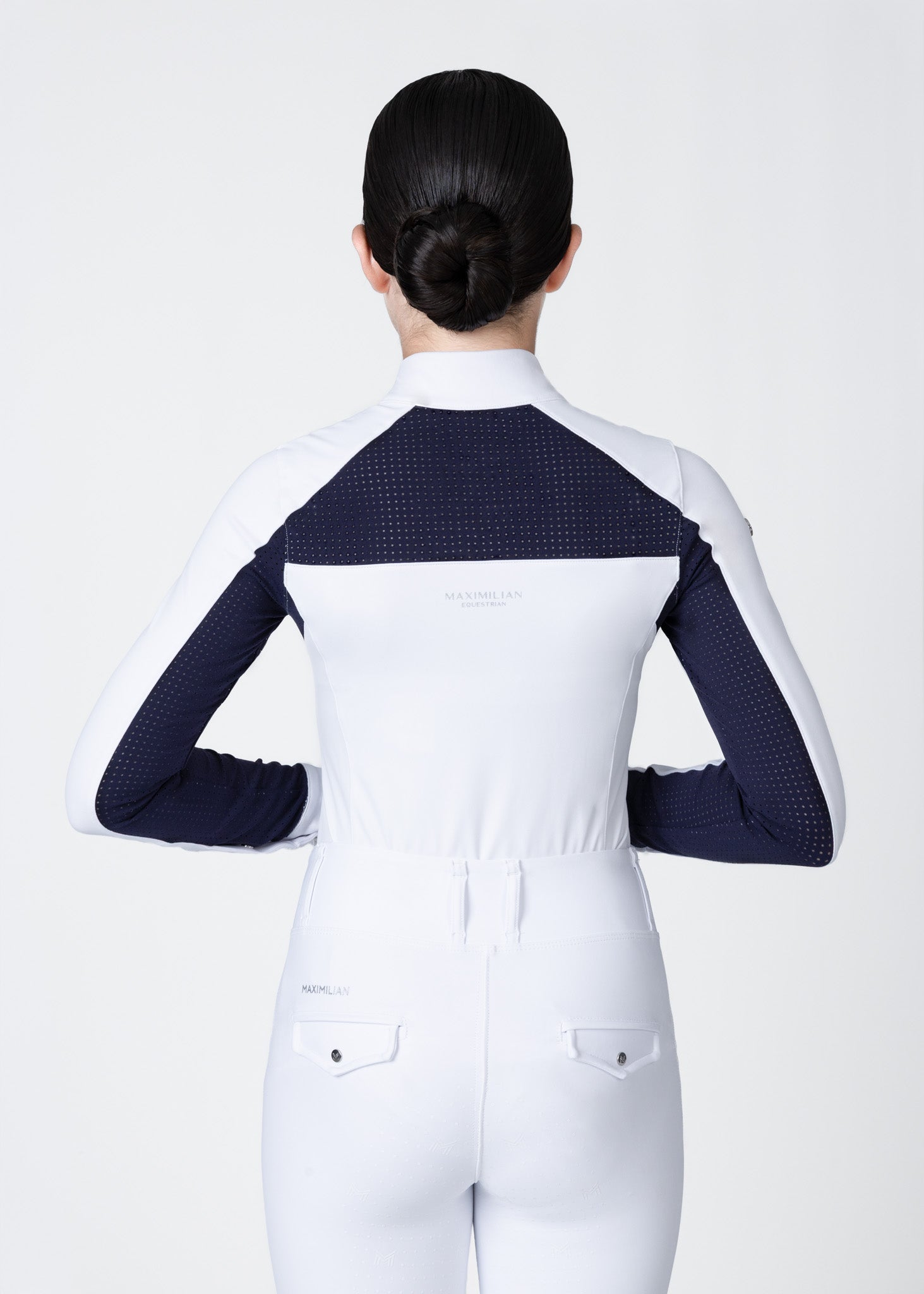 YR Aveen Long Sleeve Show Shirt (White/Navy)