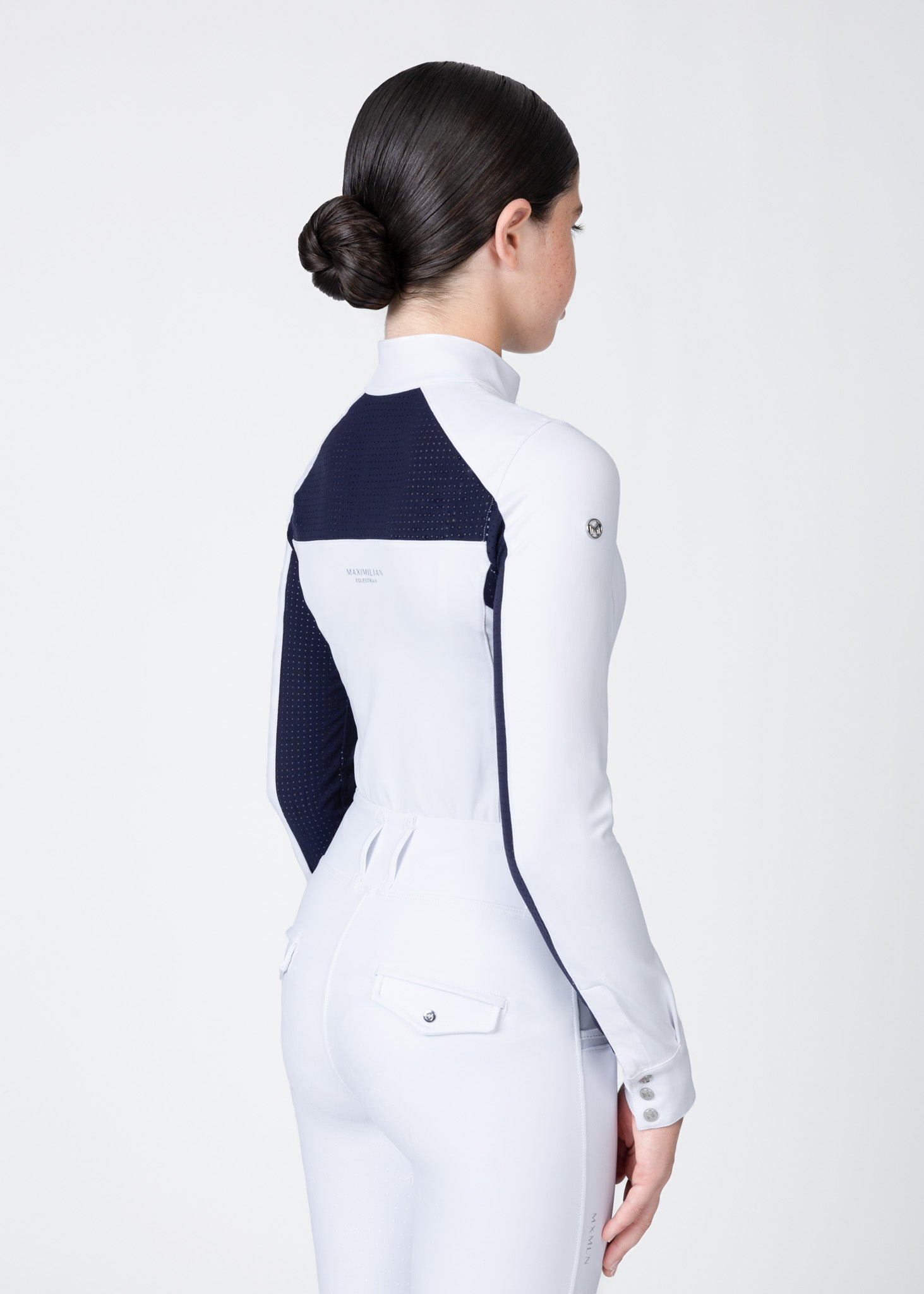 YR Aveen Long Sleeve Show Shirt (White/Navy)