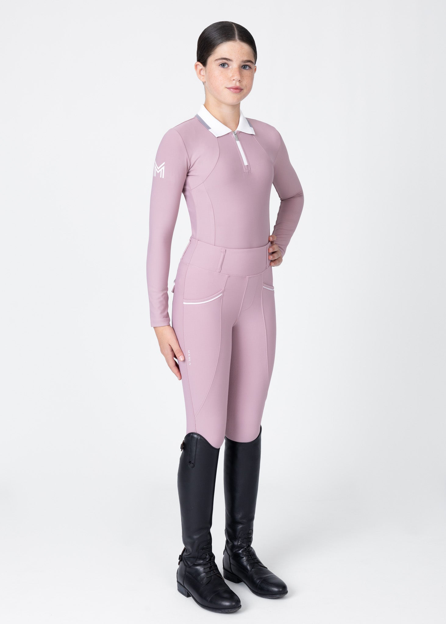 YR Concept Long Sleeve Polo Shirt (Mauve)