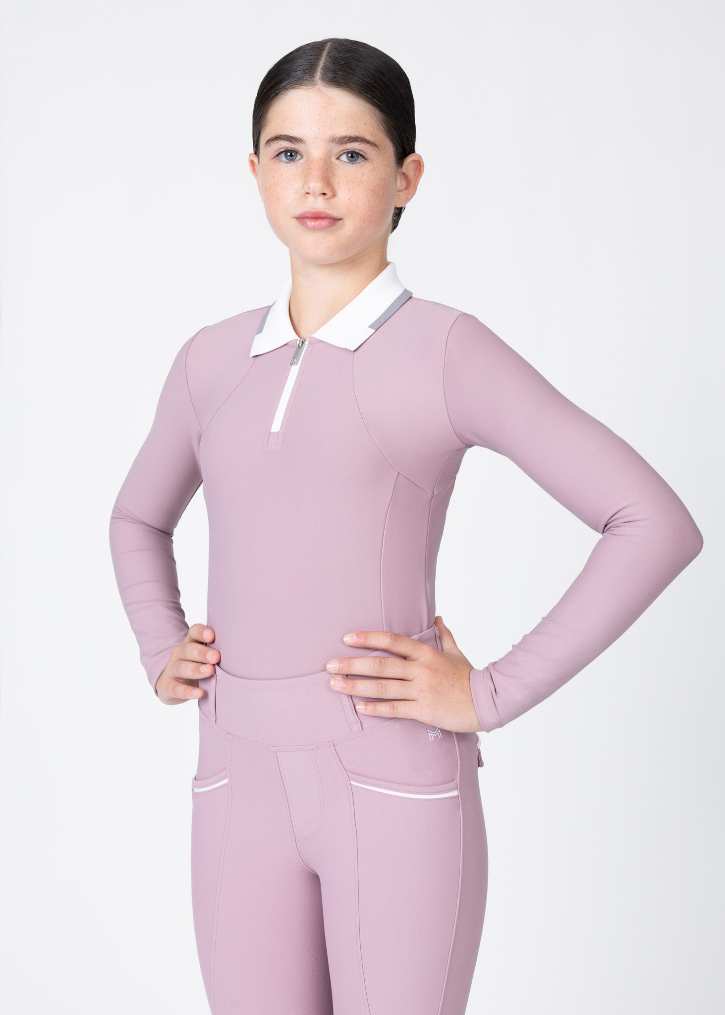 YR Concept Long Sleeve Polo Shirt (Mauve)