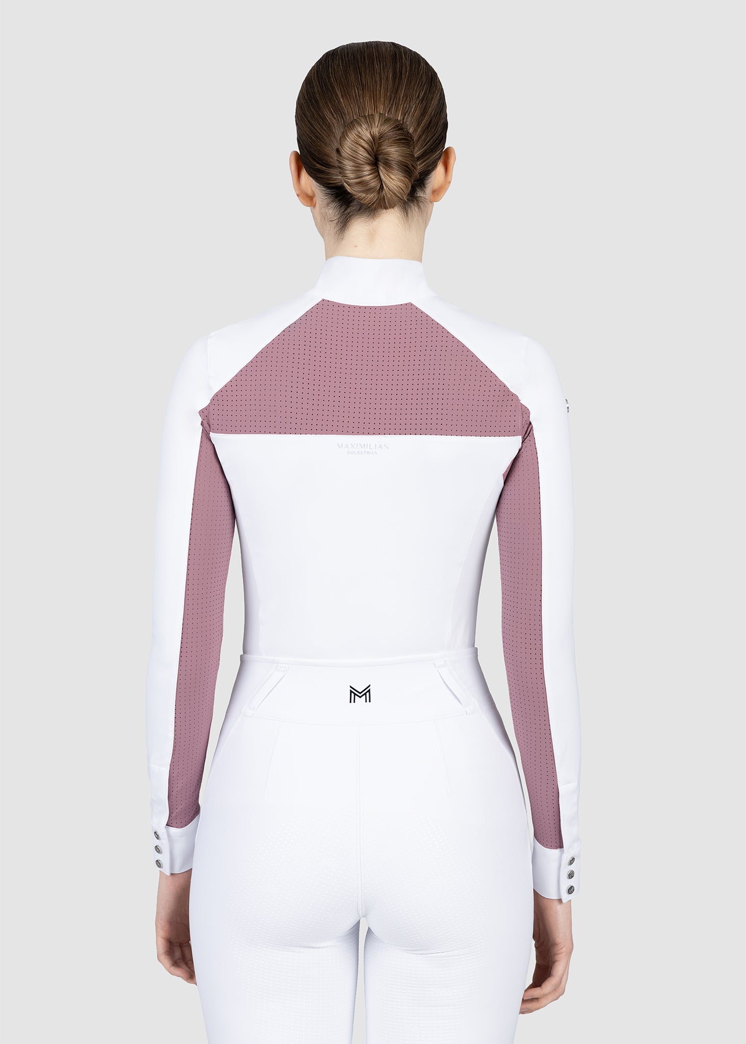 Aveen Long Sleeve Show Shirt (White/Mauve)