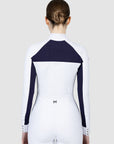 Aveen Long Sleeve Show Shirt (White/Navy)