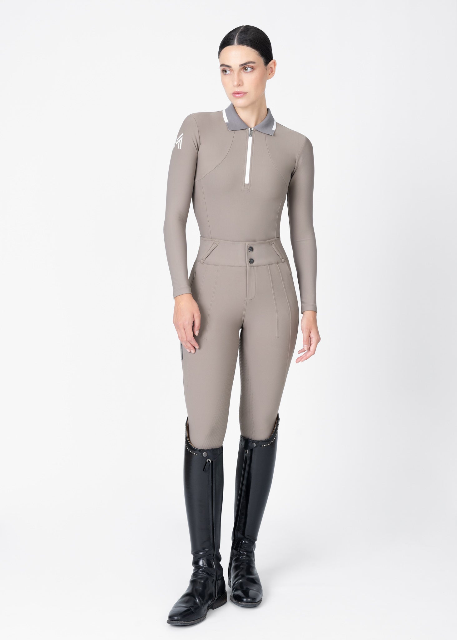 Concept Long Sleeve Polo Shirt (Taupe)