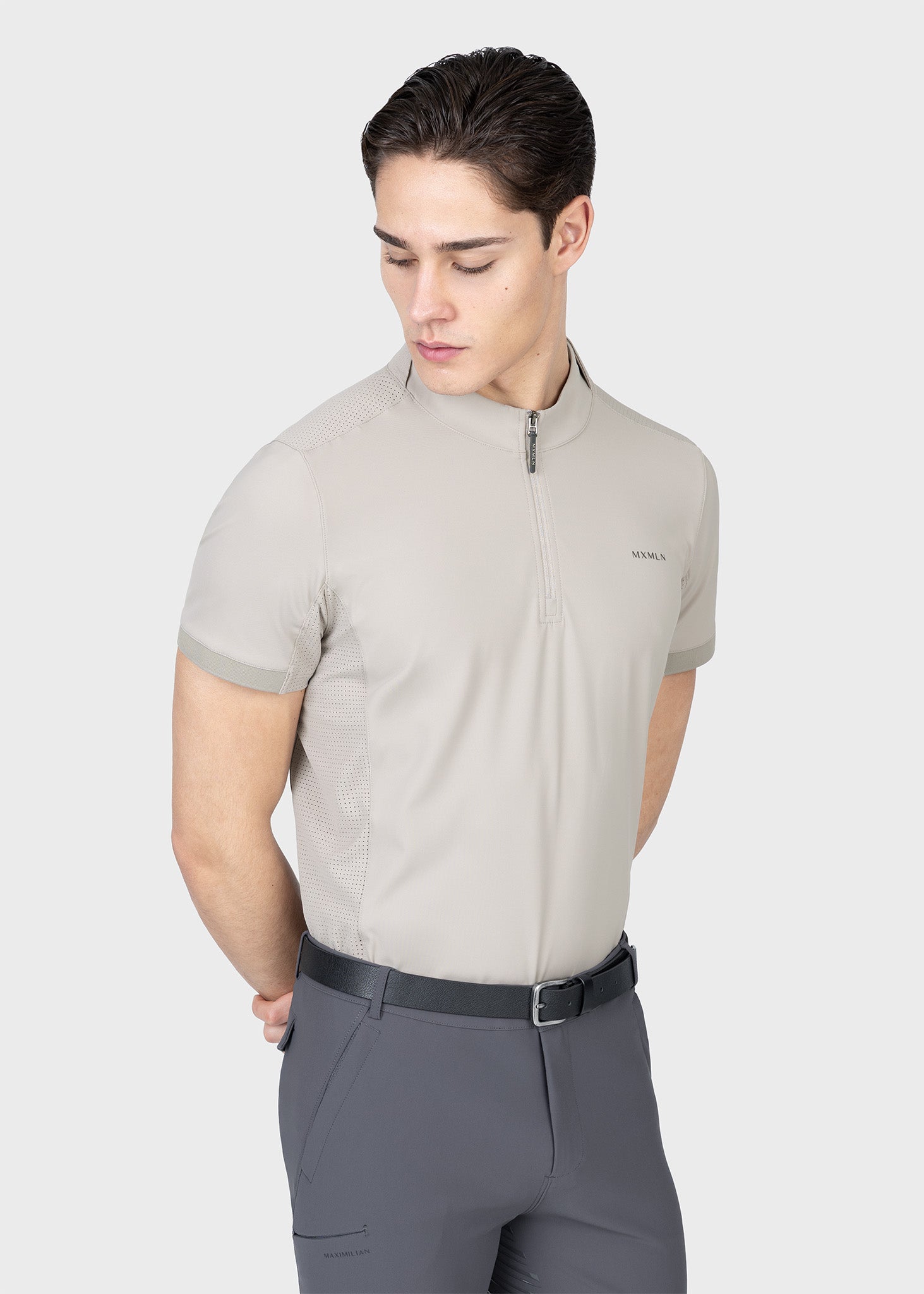 Track Short Sleeve Base Layer (Soft Taupe)