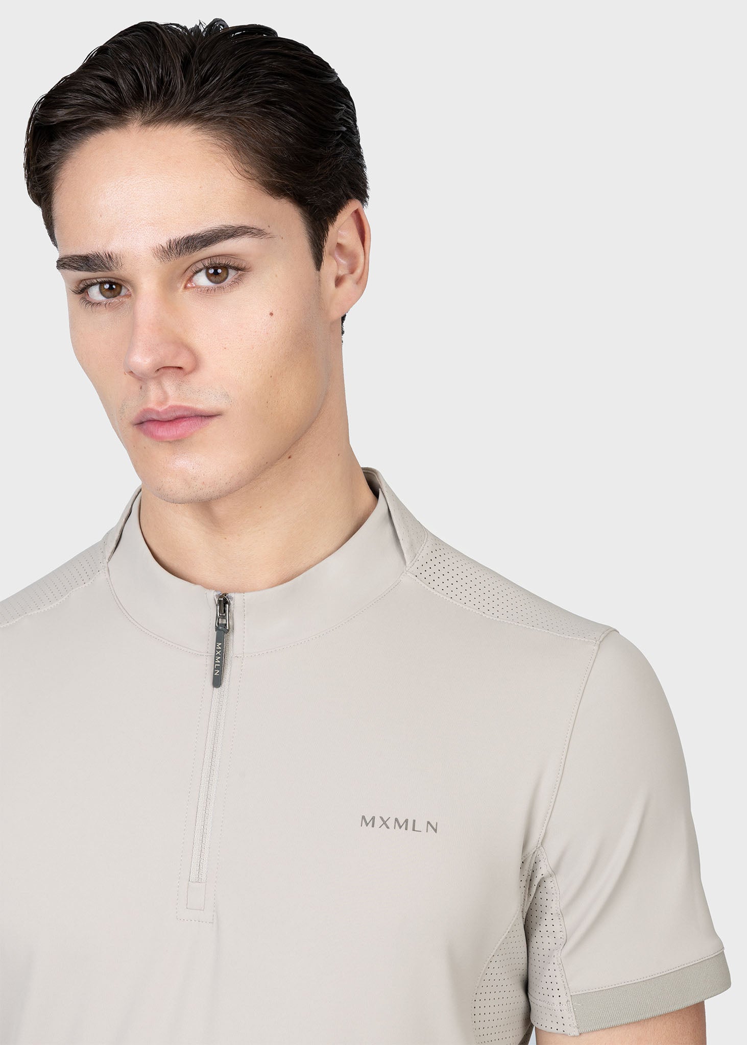 Track Short Sleeve Base Layer (Soft Taupe)