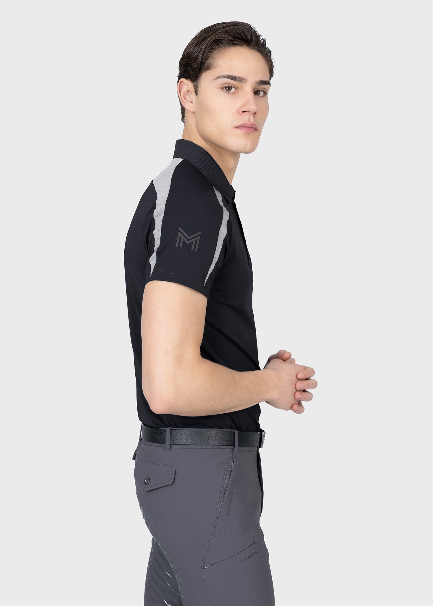 Court Polo Shirt (Black/Grey)