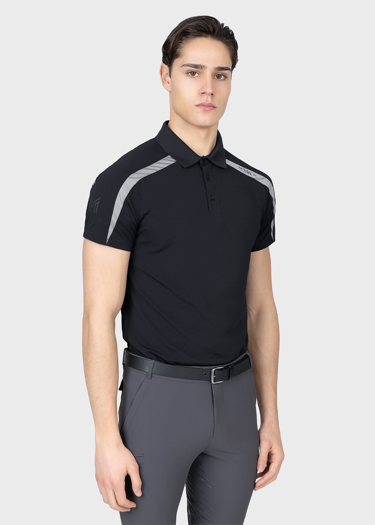Court Polo Shirt (Black/Grey)