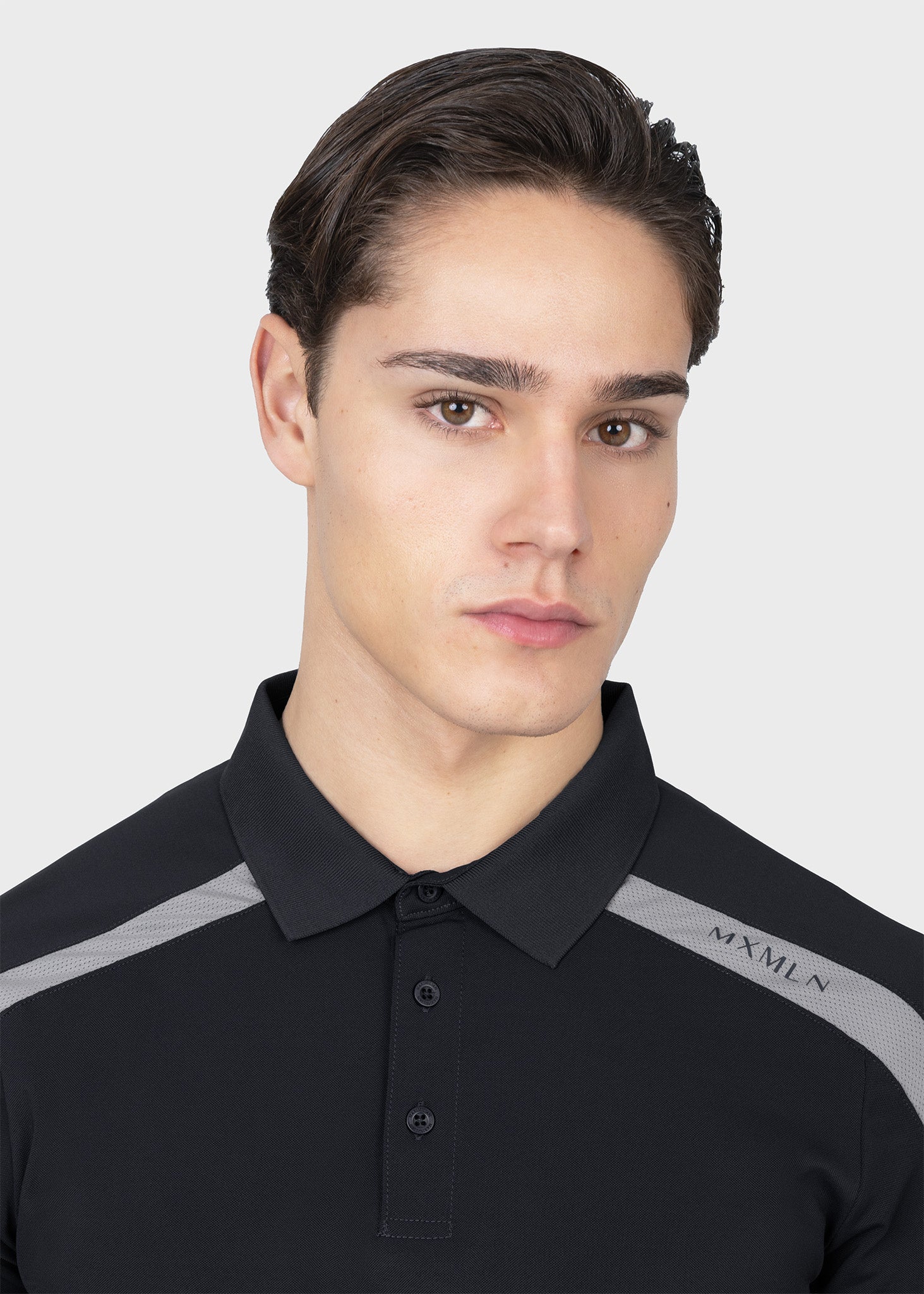 Court Polo Shirt (Black/Grey)