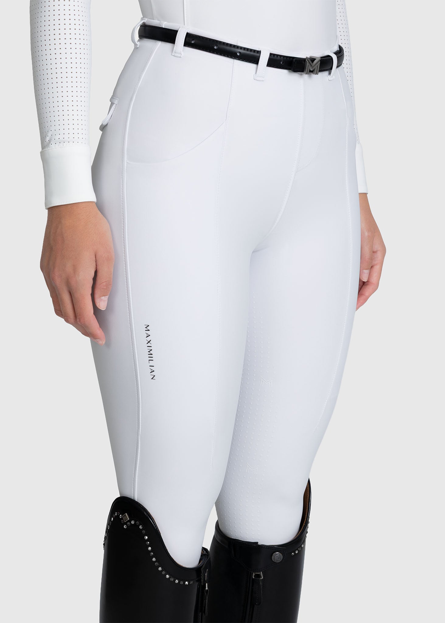 Velya Riding Leggings + Belt (White)