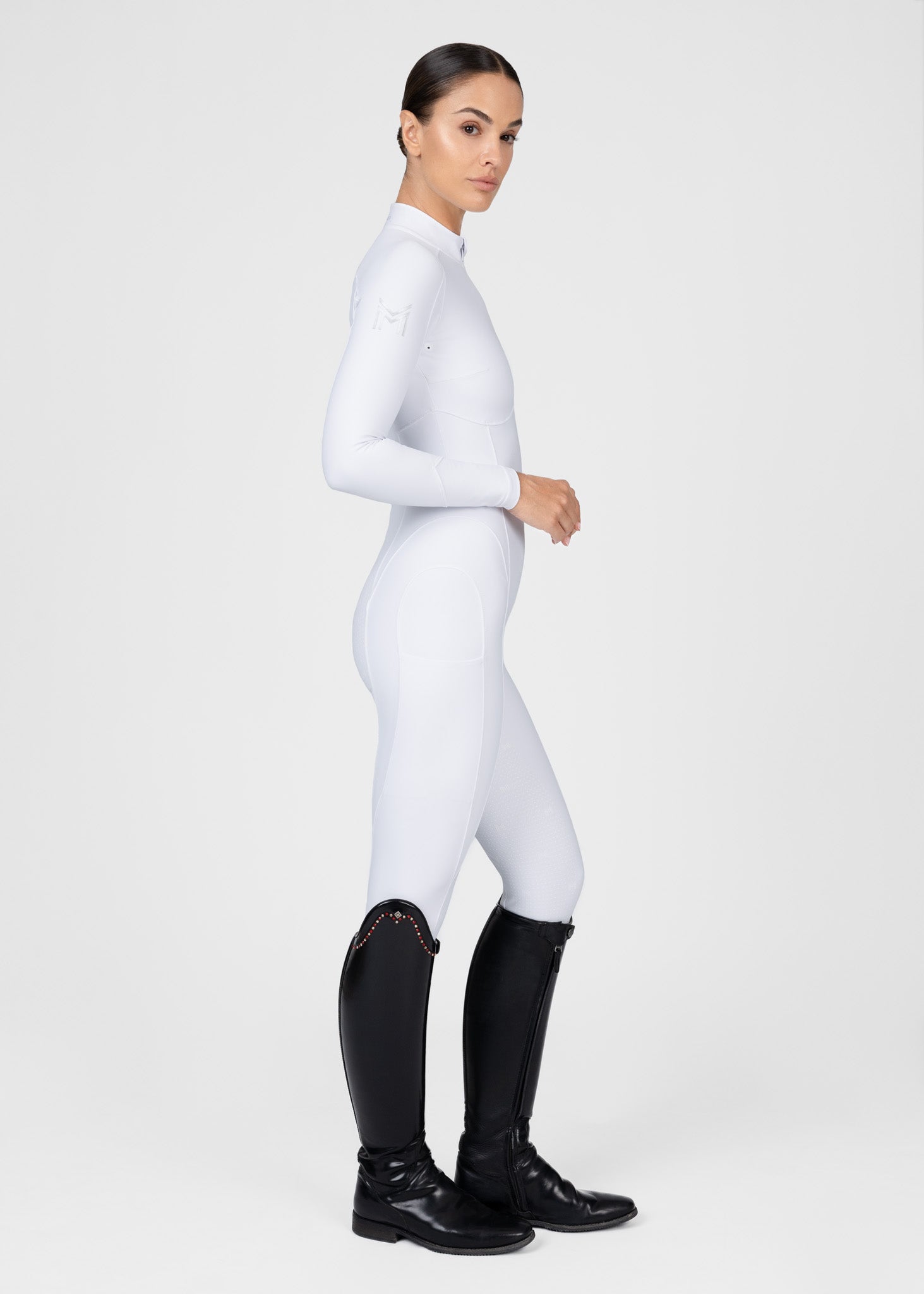 Femme Riding Jumpsuit (White) – Maximilian Equestrian