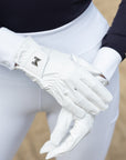 Emblem Riding Gloves (White)