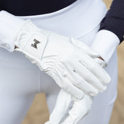 Emblem Riding Gloves (White)