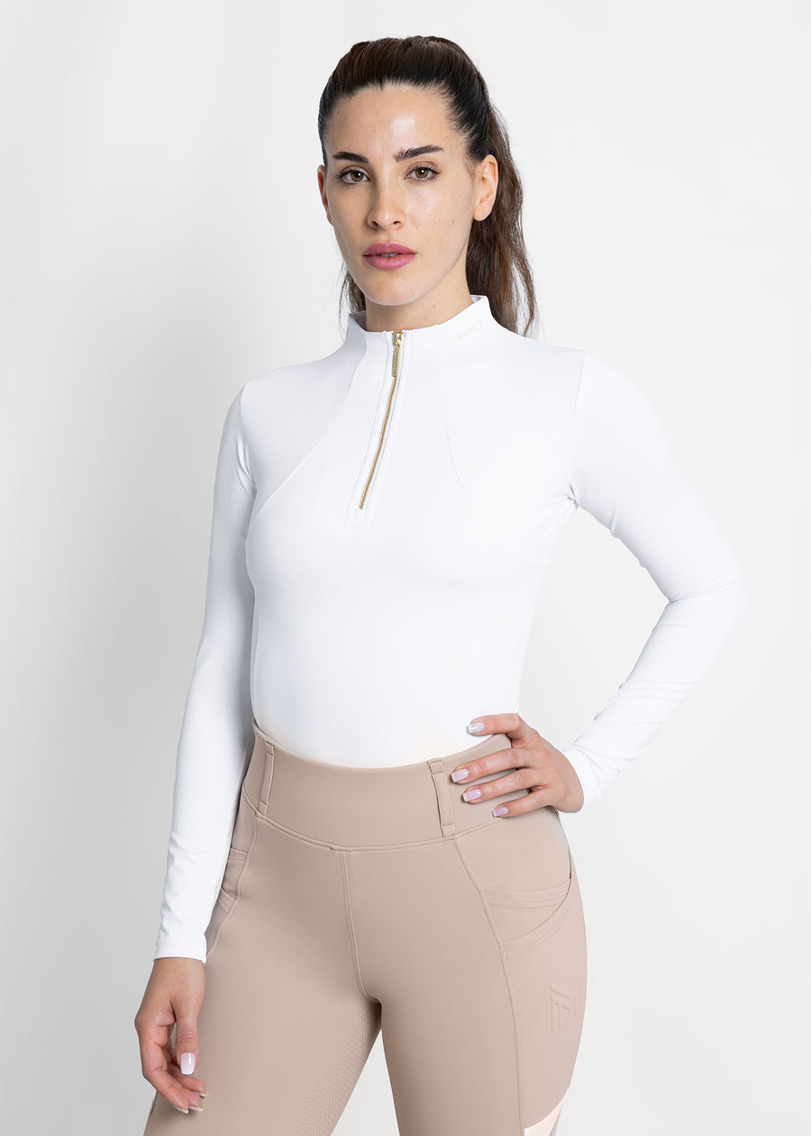 Long Sleeve Base Layer (White/Gold)