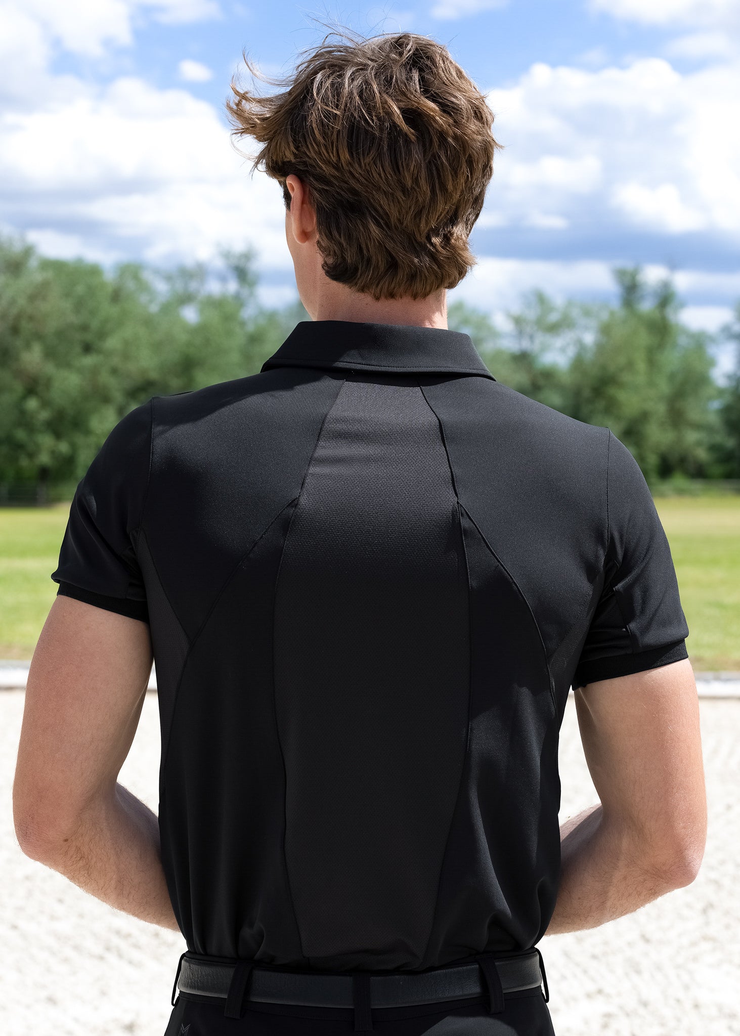 cross country polo shirts Maximilian Equestrian Cross Polo Shirt (Black) S