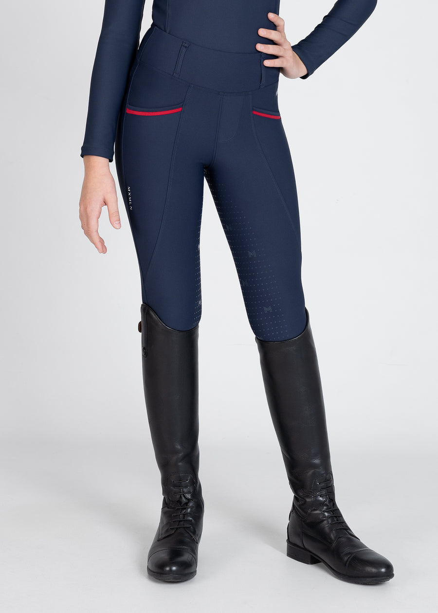 YR Pro Riding Leggings (Navy/Red)