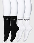 4-Pack Rise Sports Socks (Black/White)