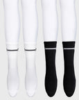 4-Pack Rise Sports Socks (Black/White)