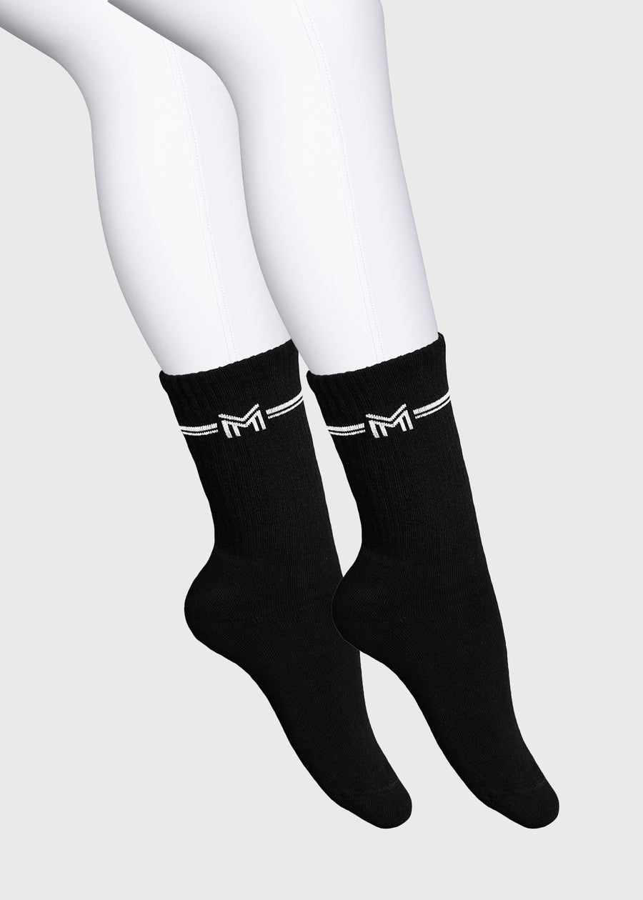 2-Pack Rise Sports Socks (Black)