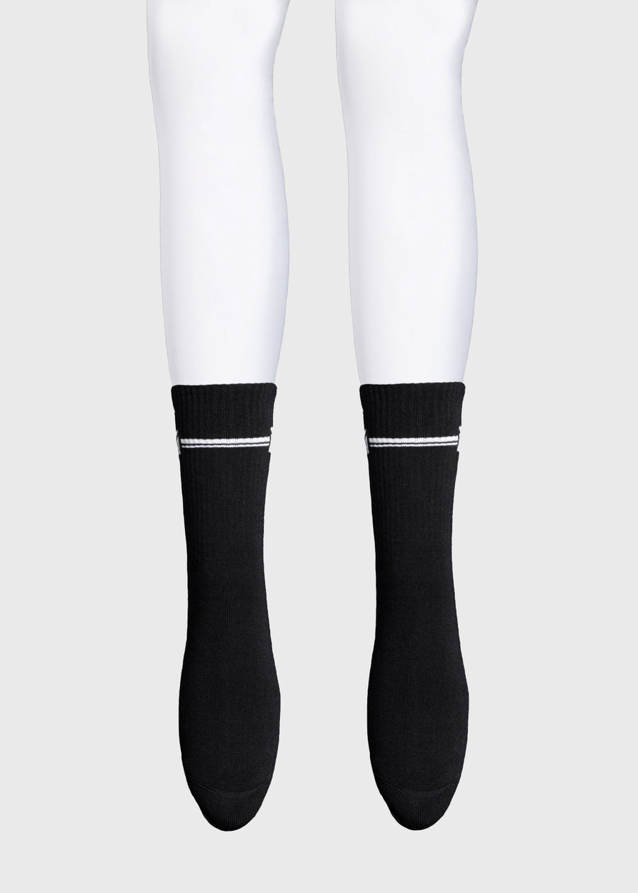 2-Pack Rise Sports Socks (Black)