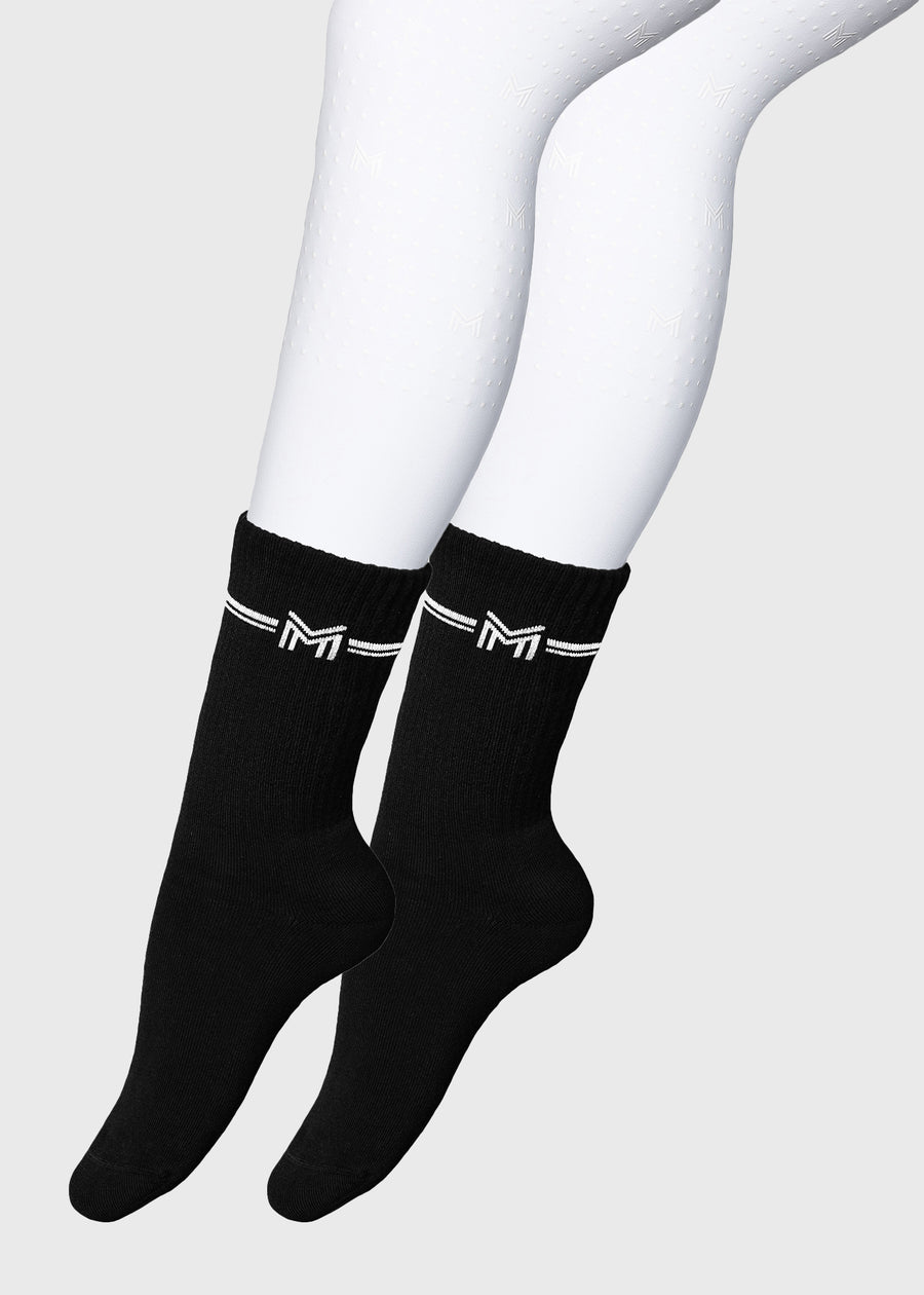 2-Pack Rise Sports Socks (Black)