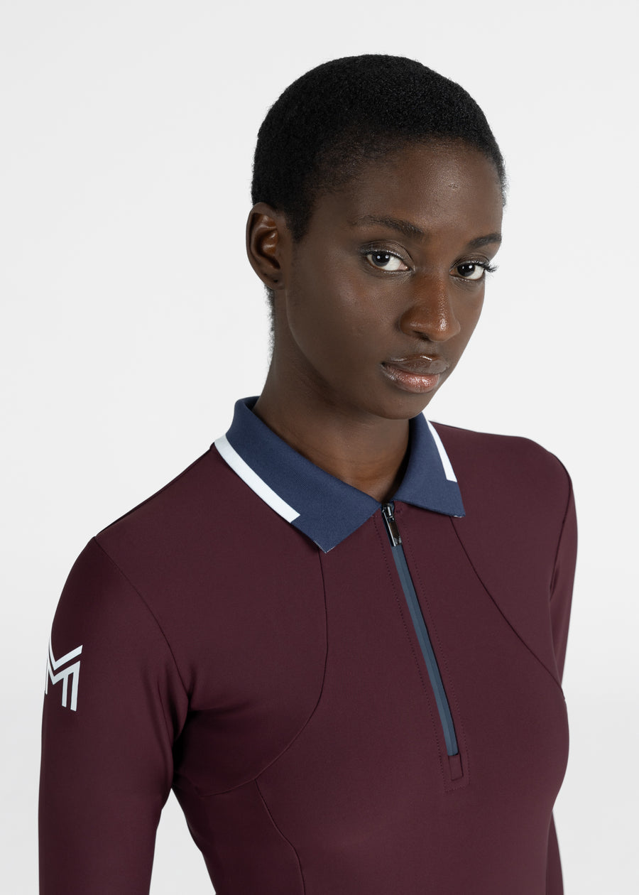 Concept Long Sleeve Polo Shirt (Burgundy)