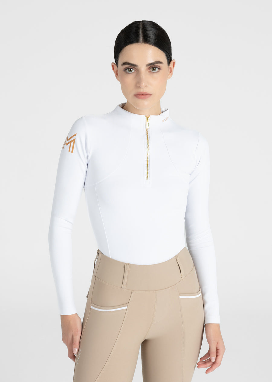 Winter Long Sleeve Base Layer (White/Gold)